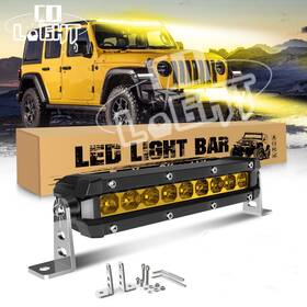 Co-9610g-fg Colight Yellow 7 Inch Led Work Light Bar Flood Combo Slim Offroad Truck Suv 4wd 12v 24v