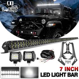 Co-9620a-035d Colight Upper Roof 52 Inch Led Light Bar Combo 4ftft Cube Pods Kit For Jeep Wrangler Jl 18-24