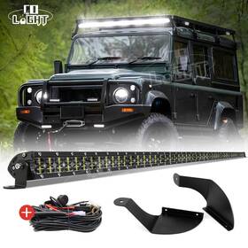 Co-9620a-z-52 Colight Zj-ws Xz-1-1 Fit Gutter Land Rover Defender Roof 52 Inch Led Light Bar Spot Flood Brackets Wire
