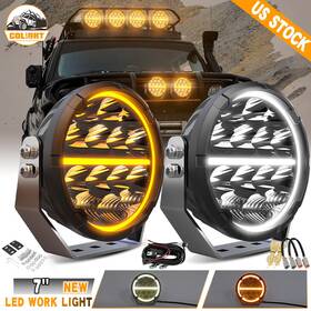 Colight D065-pair Xz 2x 7 Inch Led Offroad Driving Work Light Spot Flood Amber/white Drl 4wd Atv Utv Suv