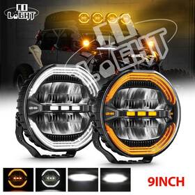 D091-6-181 Colight Pair 9 Inch Round Led Work Lights Spot Driving Lamp For Can-am X3 Rzr Utv Atv