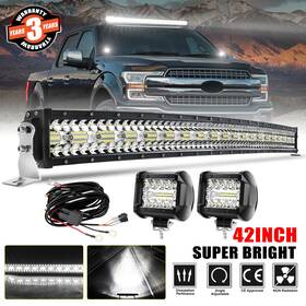 Dge6158 Colight Curved 42inch 2x 4 Inch Led Work Light Bar Spot Flood Offroad 4x4wd For Ford F-150