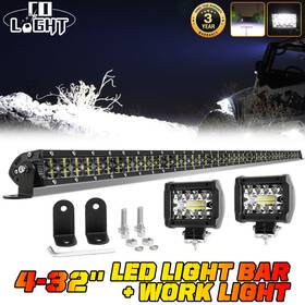 Dy180whm2p60wosdb Colight Dual 32 Inch Led Light Bar Straight Driving Offroad Flood Spot Combo 4 Work Lights