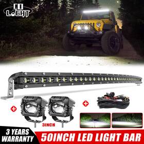 Dy300w5dhmjk4p18wtir Colight 50 Inch Curved Led Light Bar 2x 3ftft 60w Pods Wire Kit For Jeep Wrangler Jk 07-15