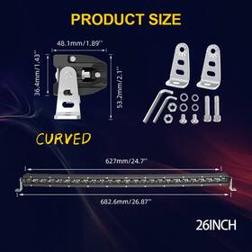 Dy300wcvdb Colight Curved 20 26 32 38 44 50 Inch Led Light Bar Spot Flood Offroad Driving Truck