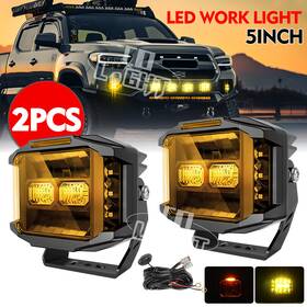 F996dz-5-y Colight Pair 5 Inch Side Shooter Led Work Light Bar Pods Amber Drl Fog Lamps Driving 4wd