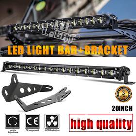 Jg-zj-jp-015 Colight 9610z Hood Mounting Brackets And 20 Inch Led Light Bar For 2007-17 Jeep Wrangler Jk