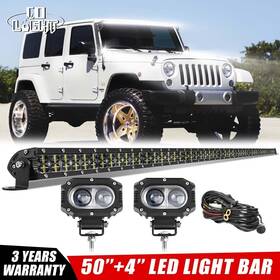 Jg-zj-jp-029a Colight 9620a-z-52inch Roof 52 Inch Led Light Bar Combo 4 Pods 2-lead Harness For 07-18 Jeep Wrangler Jk