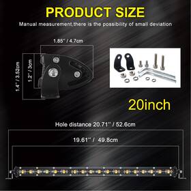 Jg9610zbs Colight Led Light Bar Single 20ftft-50ftft Slim Row White Yellow Driving Combo Beam