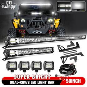 Ken-100100858 Colight 52 Inch 22 4 Led Light Bar Mount Bracket Kit Combo Offroad For Jeep Wrangler Jk