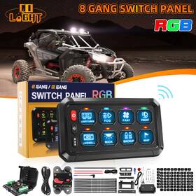 Kz-cp-8-rgb-acc-wx-720e Colight Rgb 8 Gang Wireless Switch Panel Power Button Control Box Car Marine Boat Atv