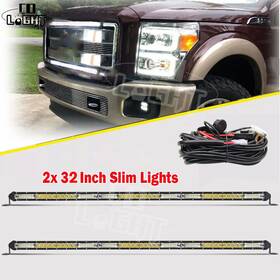 L014w001aw008 Colight Fit 11-16 Ford F250 F350 F450 Pair Bumper 32ftft Slim Led Light Bar Remote