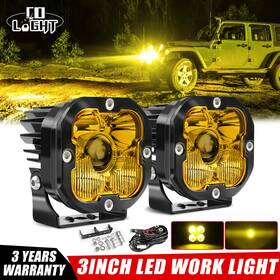 L030-led-laser Colight Yellow Laser Led Light Pods Spot Flood With Mount Brackets 2-lead Dt Wire Jeep 4wd