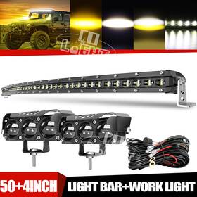 Led010led003 Colight 50 Inch Roof Led Light Bar Curved Combo 2x 4ftftinch Pods Kit For Jeep Wrangler