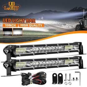 My10y-2 Colight 2x 10 Inch Slim Led Light Bar Spot Flood Combo Work Offroad Suv Driving Atv 12 Wire