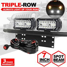 Pz01-b Colight 9632t 23ftft Bull Bar Bumper License Plate Mount Bracket 7 Inch Led Lights Combo Wire