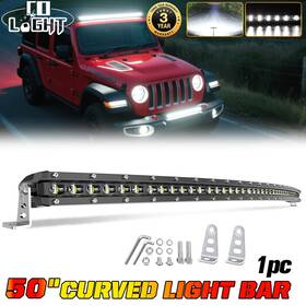 Si-70101025 Colight For 99-04 Jeep Grand Cherokee Wj Slim Curved 50 Inch Led Light Bar With Wire Offroad