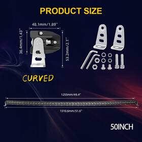 Wi-zt004-a Colight Fit 2004-2018 Ford F150 Roof 52 Inch Curved Led Light Bar Mounting Brackets Kit