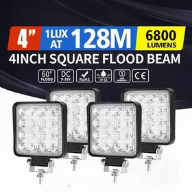 Wl-080s-fl Colight 2x2-autm 4pc 4 Inch Square Led Work Light Spot Flood Pods Offroad Driving Truck Fog Lamp