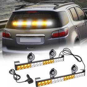 52045 Cshauauto 2 In 1 Led Traffic Advisor Emergency Strobe Windshield Light Bar Flshing Warning