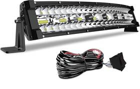 Dakride 750266420349 22 Inch Led Light Bar Curved Triple Row 390w Flood Spot Combo Beam Off Ro