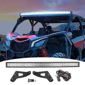 288w Dasen 612590738203 50 Inch Curved Led Light Bar With Upper Roof Windshield Mount White