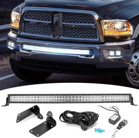 Dasen 612590740022 42 Inch Curved Led Light Bar And Hidden Front Bumper Bracket 2500 2010-2019