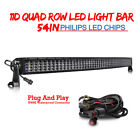 Deasncain4r54c Unbranded Curved Quad Row Led Light Bar Spot Flood Driving