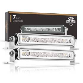 Lbl17-7-of-ufa Defend Indust 2-1 7 Inch Single Row Led Light Bar - 2pcs 3100lm Spot And Flood Comb