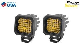 Dd6443p-gbfg Diode Dynamics Stage Series C1 Led Pod Sport Yellow Wide Standard With Amber Back Light Pair