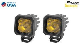 Dd6453p-gbfg Diode Dynamics Stage Series C1 Led Pod Sport Yellow Spot Standard With Amber Back Light Pair