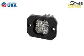 Dd6476s-gbfg Diode Dynamics Stage Series C1 Led Pod Pro White Flood Flush With Red Back Light Single