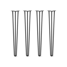 Diy-hl-12-40-3rod-jetblk-4 Diy Hairpin Legs 40 Inch Heavy-duty 4 Per Set - 100% Made In Usa From Recycled Steel Superior Qa-