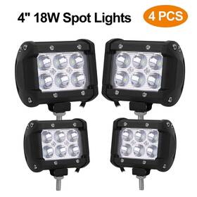 Edge Collections 749569260646 New 4pcs 4 Inch 18w Dual Row Led Waterproof Spot Light Pod Cube For Offroad