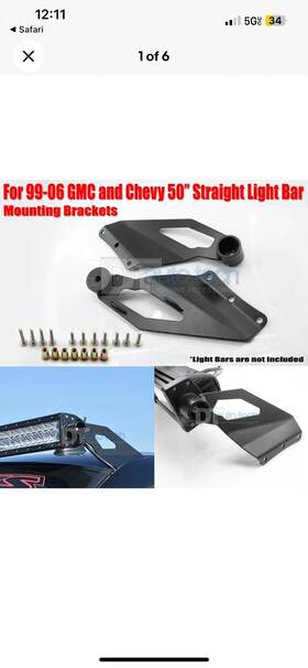 Evergrow Mb-026 1999-2006 Chevy Silverado Brackets For 50 Inch Straight Light Bar