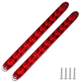 Hdd-008 Exerauo Red Trailer Light Bar 15inch 11 Led Rear Park/brake/turn/