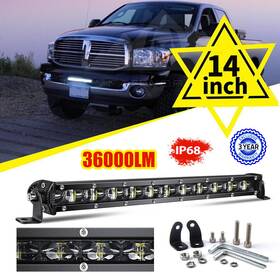 Farviewautolight 755412963350 14inch Slim Led Work Light Bar Single Row Spot Flood Offroad Driving Atv 4wd Suv