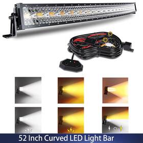 Moto-10.18-10 Feelon Moto 52inch Curved Led Light Bar Flasing Strobe Driving Fit Pickup Truck 4wd Suv Van