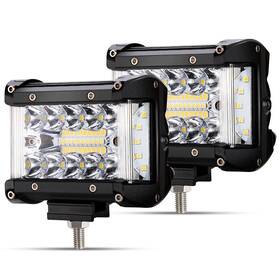 Fieryred 93s-fs4s-side-cfa 2 Side Shooter Led Pods 4 Inch Spot Flood Combo Light Bar 60w 8000lm Work L