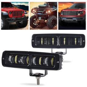 Alo452410 G-plus 2x 6inch Led Work Lights Bar Spot Pods Fog Lamps Offroad Truck Suv Atv 12/24v
