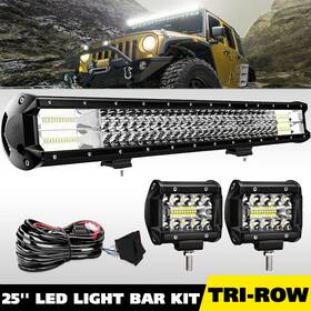 Dy162wsmtir2p60wwir Galtopcarparts 25 Inch Led Light Bar Combo 2 Pcs Cube Pods Lights With Wiring Harness Kit