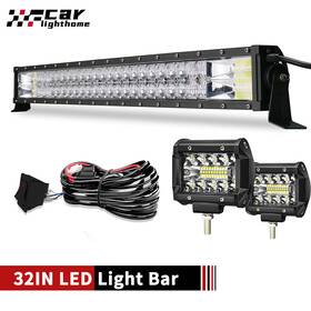 Dy180whm5d2p18wtir Galtopcarparts 32inch Led Light Bar 4 Inch Pods Spot Flood Combo Offroad Driving Truck Suv Wire 30