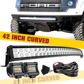Dy240whmcd2p60wosdb Galtopcarparts Fit Dodge Ram 1500 2500 Express Curved Lower Grille Bumper 42ftft Led Light Bar