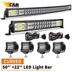 Dy288w120cd5d4p60wdb Galtopcarparts 50 Inch Led Light Bar 22 Lamps Roof Lights Combo Kit Fits Hummer H1 H2 H3 Humvee