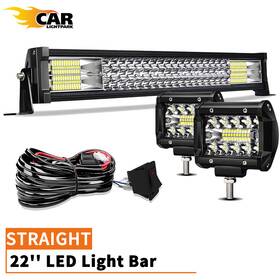 Dy450whmtir2p18tirsfdb Galtopcarparts 22 Inch Led Light Bar Spot Flood Combo 2x 4 Pods For Offroad Jeep Truck Atv