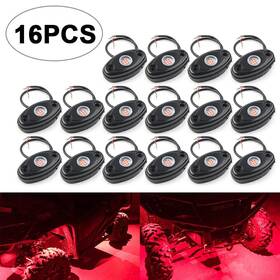Geminiauto-us 621117256021 16x 9w Led Rock Light Pod Fit Jeep Offroad Truck Under Body Trail Rig Lamp
