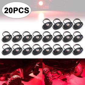 Geminiauto-ususa 611000229225 20pcs Led Rock Lamp Light For Jeep Atv Off-road Truck Under Body Trail Rig Bar