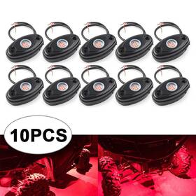 Geminiauto-ususa 612044623338 10pcs 9w Led Rock Light For Jeep Offroad Truck Under Body Trail Rig Bar Lamp Red