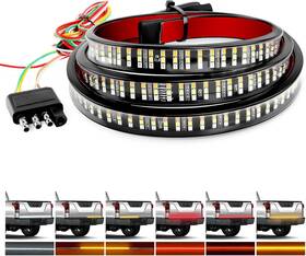 Gooacc 840323907088 Truck Tailgate Light Bar 60 Inch Triple Row 504 Led Strip 6 Function