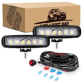 Auto-203 Gooacc 2 Pcs 18w Spot Led Light Bar Work Pods Off Road Driving Fo
